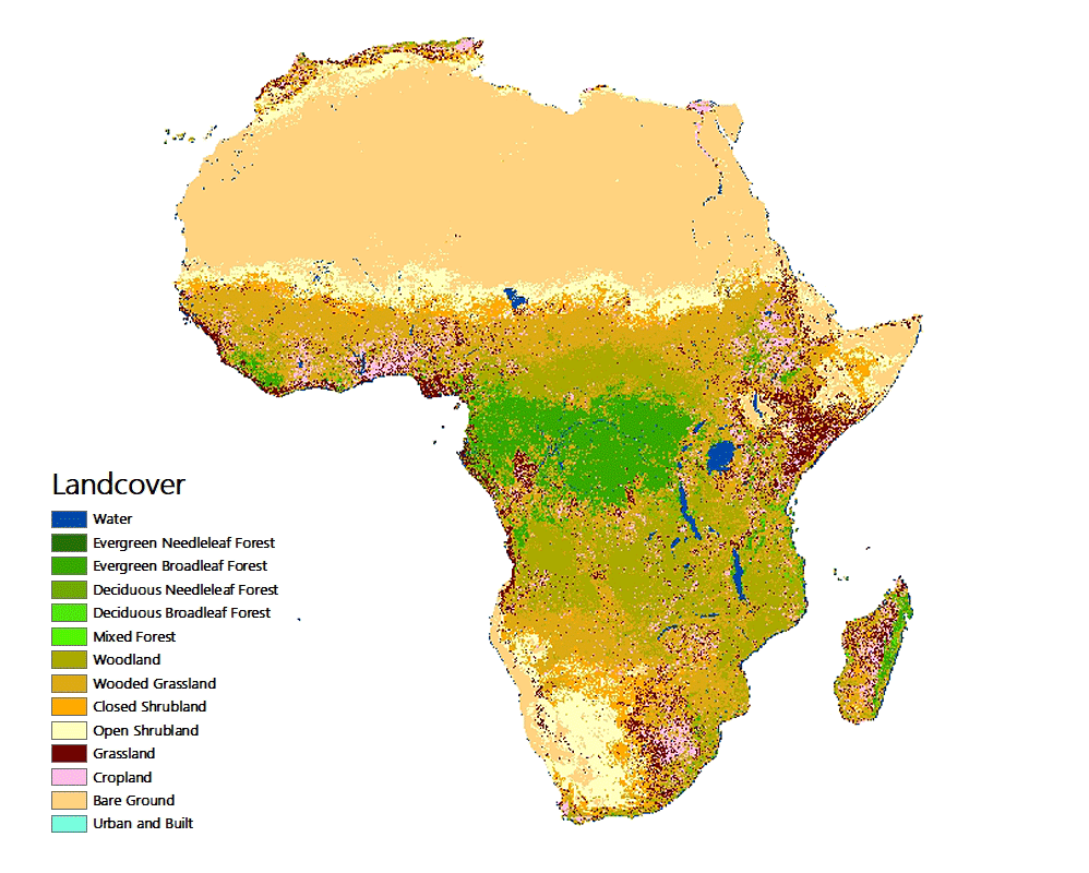 아프리카 유역 토지피복도