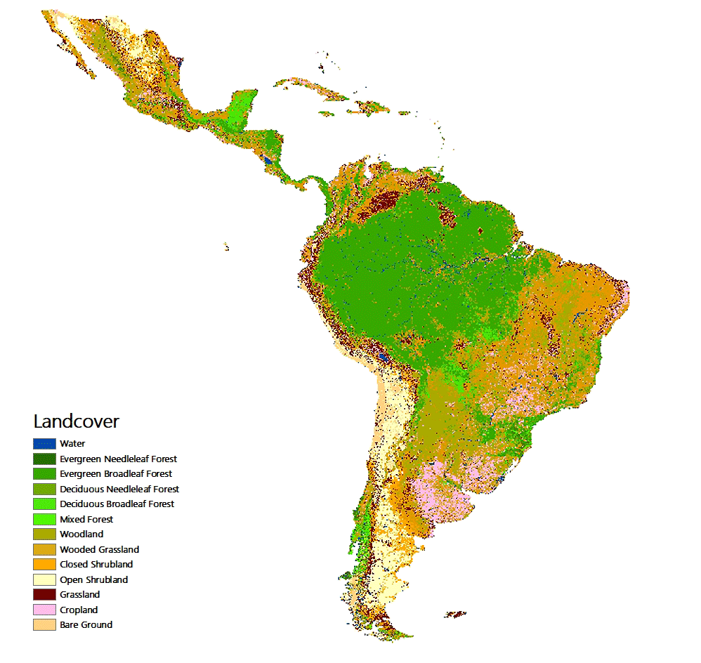 남아메리카 유역 토지피복도